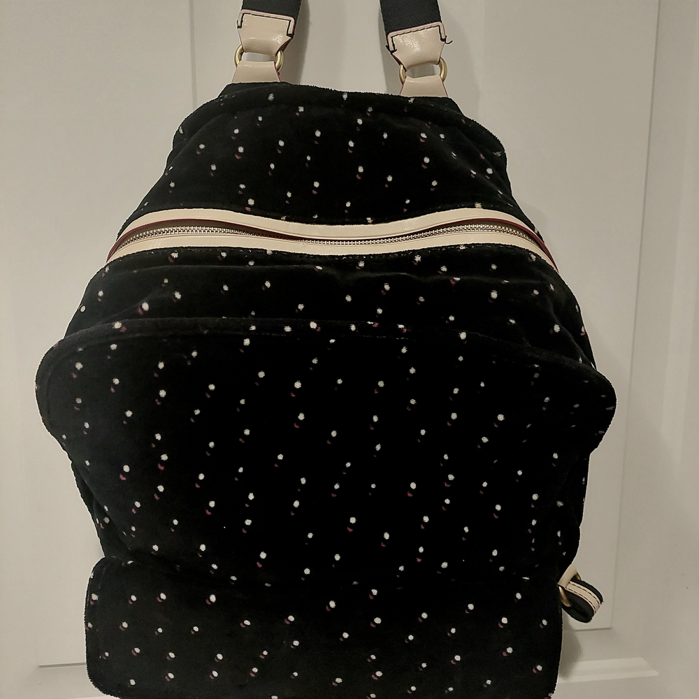 Rare HTF Juicy Couture Y2k Velour Velvet Polka Dot Backpack